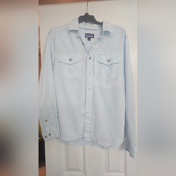 Patagonia Men's Casual Light Blue Worn Wear - Picture 10 of 11